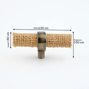 Tiradores y pomos de yute a granel para gabinetes de cocina, tiradores y pomos naturales duraderos y ajustables para muebles, venta al por mayor - Product Image 2