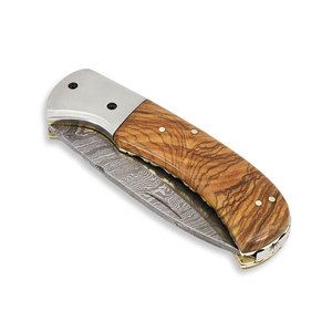 Damascus Steel Folding Pocket Knife Handmade Durable Pattern Steel Compact Outdoor <b>Camping</b> Hiking Fishing Travel <b>Tool</b> - Product Image 5