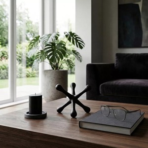 Abstract Geometric Sculpture Handmade Minimalist Tabletop Art <b>Decor</b> for Living Room - Product Image 1