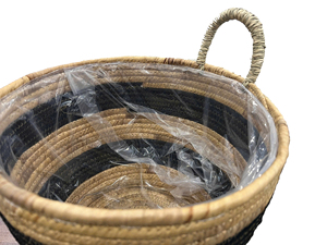 Panier de rangement rond en jonc de mer naturel, style élégant, tressé à la main avec poignées, pour la lessive, vente en gros, fabricant vietnamien - Product Image 3