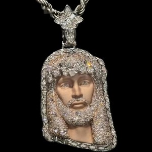 Iced Out Jesus Christus Anhänger VVS Moissanit Hip Hop Religiöse Halskette Luxus Maßgefertigter Gold-Anhänger Schmuck - Product Image 2