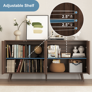 Credenza Lunga a 4 Ante in Legno, Mobile Buffet, Consolle, Bar Caffè, Armadietto Contenitore - Categoria Prodotti - Product Image 3
