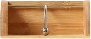 Porte-serviettes de table, boîte carrée, base en bois de bambou, tige en acier, petite taille, décoration moderne pour table à manger et cuisine - Product Image 3