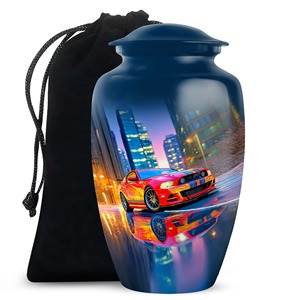 Urna Funeraria Personalizada para Cenizas de Adulto, Diseño Vintage de Coche Deportivo Verde Aurora Boreal, Urna Conmemorativa para Cenizas Humanas - Product Image 6