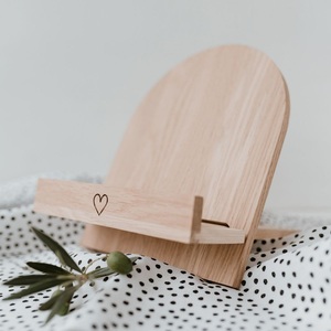Support de livre de recettes en bois de qualité supérieure pour comptoir de cuisine, support ergonomique pour livre de bureau, support portable pour tablette et affichage de recettes - Product Image 2