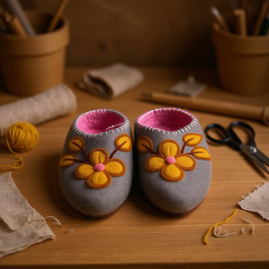 Chaussures en feutre à motif fleur de moutarde pour fournitures d'artisanat - Product Image 3