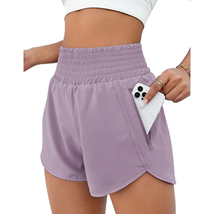 Shorts Deportivos Casuales para Mujer, con Estampado de Dibujos Animados, Cintura Alta Elástica, Bolsillos, Secado Rápido, para Entrenamiento - Product Image 1