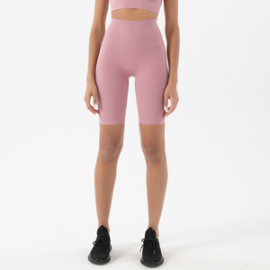 Shorts de Yoga de Cintura Alta para Mujer, Sólidos, Sin Costuras, de Spandex/Nylon, Transpirables, de Secado Rápido, para Fitness, Gimnasio, Leggings con Malla Antiestática - Product Image 4