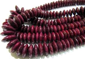 Perles de rubis naturel facettées 9-12 mm, brin de 8 pouces, perles rondelles taillées à l'allemand - Product Image 4