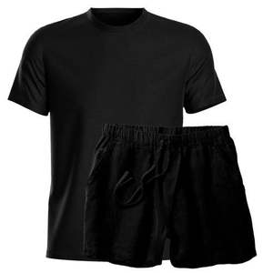 Ensembles de t-shirts et shorts pour hommes les plus vendus, ensembles de shorts et de t-shirts unis surdimensionnés pour hommes, pour la salle de sport - Product Image 3