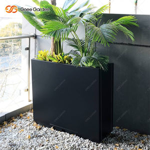 Jardinière carrée moderne de style américain en acier galvanisé noir de 151 L, personnalisable, pour patio intérieur/extérieur, livraison directe depuis l'entrepôt américain - Product Image 5