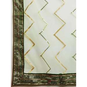 Fascinating Green <b>Sequins</b> Art Silk Mehendi Wear Lehenga Choli for Evening Dresses - Product Image 4