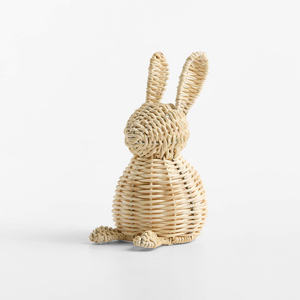 Artisanal <b>Woodland</b> Rattan Rabbit Statues, Sustainable Hand-woven Bunny Decor for Eco-Friendly <b>Nursery</b> & Spring Easter Rabbit - Product Image 3