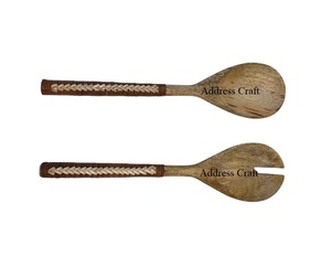 Creative Design <b>Salad</b> Server Set of Spoon Fork for Kitchen Tableware <b>Salad</b> Set With Rattan Handle <b>Salad</b> <b>Tools</b> At best Price - Product Image 1