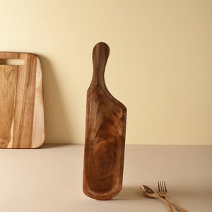 Plateau de service en bois d'acacia avec poignée, fait à la main, design moderne et écologique, de luxe, taille/couleur personnalisable, fabriqué en Inde, nouveauté - Product Image 4
