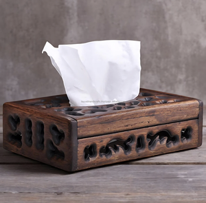 Elegante caja de pañuelos de madera hecha a mano con papel tisú ecológico de alta venta para decoración del hogar y restaurantes - Product Image 5