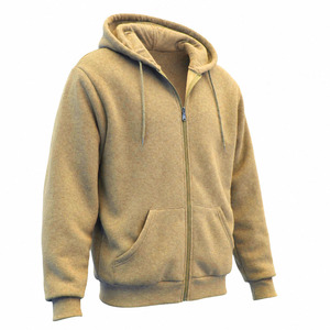 Men Autumn Hip Hop Heavyweight Full <b>Zip</b> Hoodie Custom Oversized Black 100% Cotton Eco-Friendly Breathable Customized Printing - Product Image 2