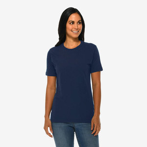 Camiseta de Mujer 100% Algodón, Manga Corta, Cuello Redondo, Corte Holgado, Transpirable, Jersey Sólido, Casual, Blanca, con Estampado Personalizado - Product Image 1
