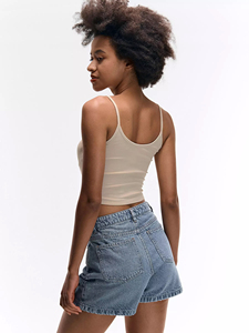 Womens 100% Cotton Fitted Camisole Crop <b>Top</b> Going Out Clubwear Night Out <b>Top</b> Women Tank <b>Top</b> Custom Logo Wholesale Private Label - Product Image 3