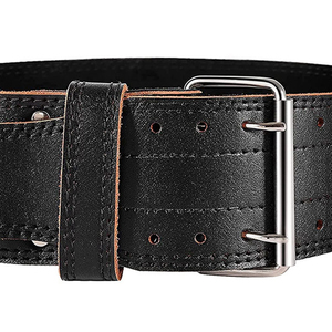 Ceinture de musculation réglable noire en cuir véritable haute performance pour entraînement fitness et sport - Product Image 6