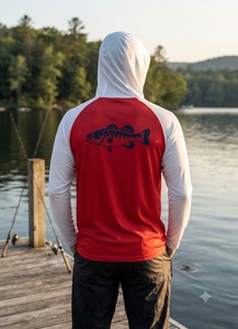Performance Long Sleeve Fishing <b>Hoodie</b> For Men <b>UV</b> <b>Protection</b> Athletic Shirt Outdoor Sports Top With Bass Graphic - Product Image 6