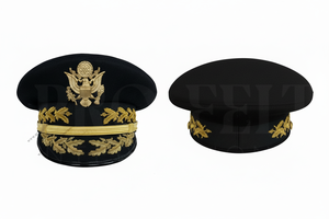 Custom Color & Size Embroidered Peak <b>Cap</b> Gold Leaf Design Adjustable Formal Uniform Apparel High Quality Soft Comfortable <b>Caps</b> - Product Image 2