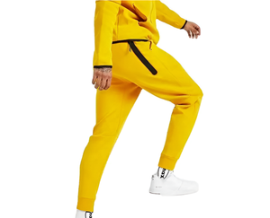 Conjunto Deportivo de Felpa Técnica con Capucha para Hombre, Sudadera Deportiva Transpirable para Invierno, Personalizable en Amarillo y Negro - Product Image 4