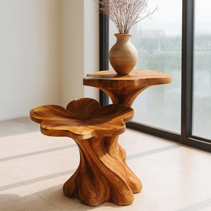 Table d'appoint en bois massif en gros, table d'appoint moderne, tabourets, décoration de salon, table sculpturale, décoration de la maison, meubles, ottomanes uniques - Product Image 3