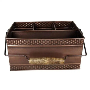 ROYAL HOME Galvanized Stainless Steel 3 Compartment Heavy Duty Modern Freestanding Metal Cutlery Holder Handle Flatware <b>Storage</b> - Product Image 2