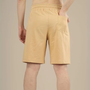กางเกงขาสั้นผ้าฝ้ายฟรेंชเทอร์รี่ทรงสตรีทแฟชั่นสำหรับผู้ชาย ล้างสีแบบแอซิดวอช ใส่สบาย ระบายอากาศได้ดี เอวยางยืดปานกลาง ผ้าฟลีซเรียบ - Product Image 2