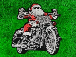 Set de Parches Bordados de Papá Noel Motero: Oh, qué diversión hay en montar en moto - Product Image 2