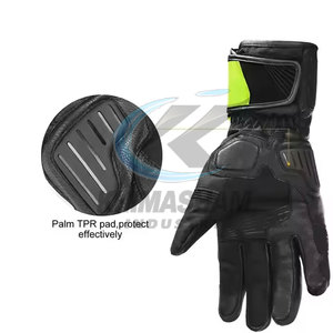 Gants de moto en cuir confortables et durables avec support respirant, antidérapants, sangle de poignet réglable pour une utilisation en extérieur - Product Image 2