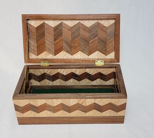 Wooden <b>Storage</b> Box Rectangle Lidded Airtight Rustic Style Medium Capacity <b>Table</b> Top Home Organization - Product Image 4