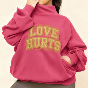 Custom <b>Top</b> Design Women's Winter Casual Solid 100% Cotton Fleece <b>Mock</b> <b>Neck</b> Embroidered Breathable Anti-Wrinkle Quick Dry Front - Product Image 6