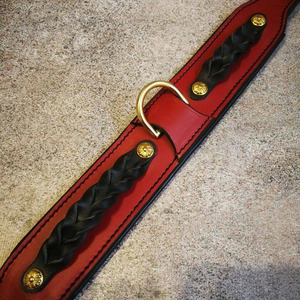 Luxury adjustable Leather <b>Braided</b> Dogs pet Collars crafted from genuine leather with stylish <b>braided</b> detailing and durability - Product Image 4