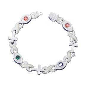 Pulsera de plata de ley moissanita hermosa pulsera joyería personalizada Iced Out Hip Hop joyería regalo para hombres y mujeres - Product Image 1