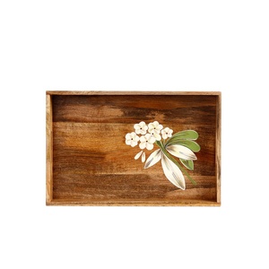 Plateau de service en bois de manguier Planches de charcuterie pour plat de nourriture de fête Plateaux en bois d'acacia rectangulaires Décoration intérieure Planche à fromage Snack - Product Image 1