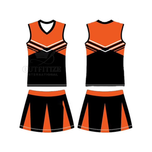 Kit d'uniformes de cheerleading personnalisés, rouge, blanc, noir, impression par transfert thermique, adolescents/enfants, strass, service OEM - Product Image 6