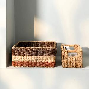 Panier de rangement en jacinthe d'eau, grand format - Panier de rangement artisanal, écologique, fabriqué au Vietnam, vente en gros - Product Image 6