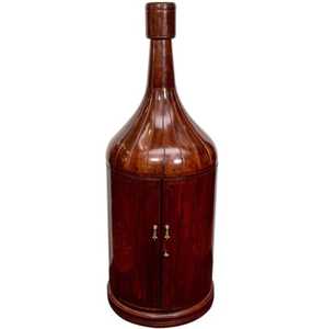 Meuble de rangement vintage pour bouteilles de vin, armoire latérale en bois avec portes à panneaux côtelés, meuble d'appoint pour salon - Product Image 1
