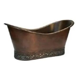 Bañera Ovalada Independiente de Cobre, Estilo Antiguo, Metálica, Marrón, para Adultos - I C H - Product Image 2