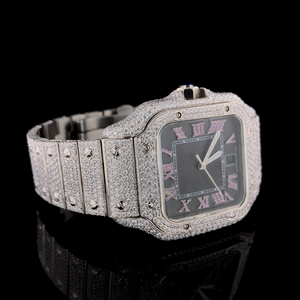 เครื่องประดับศิลปะสุดหรู ผลิตด้วยมือ รุ่นลิมิเต็ดอิดิชั่น  ทำจากสแตนเลสสตีล ประดับคริสตัลแซฟไฟร์  สำหรับทั้งชายและหญิง ดีไซน์คลาสสิก  พร้อมกลไก ETA - Product Image 2