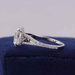 Bague de fiançailles en or blanc 14 carats avec diamant ovale de 2,0 carats certifié IGI, cultivé en laboratoire, pour elle, bague en or avec diamant cultivé en laboratoire - Product Image 2