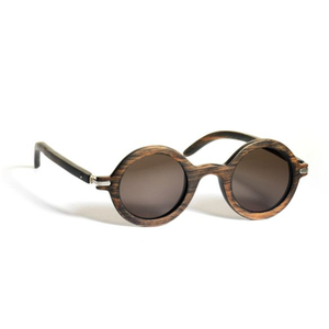 Lunettes de soleil rondes en bois polarisées, fabriquées à la main, écologiques, style rétro, montures en bois, logo personnalisé, vente en gros - Product Image 1