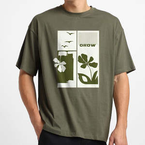 Camiseta Oversize de 300GSM para Hombre, Estilo Hip Hop, Cuello Redondo, Corte Holgado, Lavado Ácido, 100% Algodón, Impresión DTG, Streetwear - Product Image 3