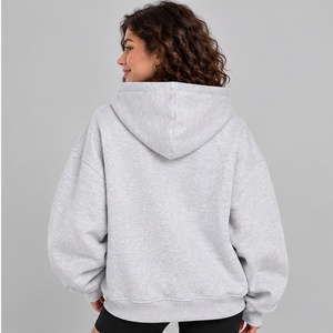 <b>Grey</b> Quarter <b>Zip</b> <b>Hoodie</b> <b>Women</b> Premium Oversized Fleece Sweatshirt <b>Women</b> Running Hoodies Top Selling Streetwear - Product Image 3