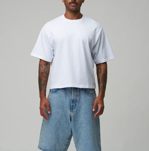 เสื้อยืดโอเวอร์ไซส์ลำลอง แขนสั้น คอกลม ไหล่ตก ทรงบ็อกซี่ ผ้าฝ้าย 100% ทรงหลวม สไตล์สตรีทแวร์สำหรับฤดูร้อน - Product Image 3