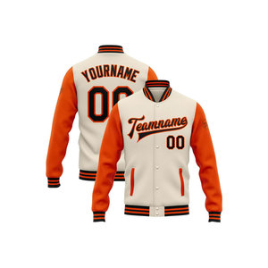 Chaqueta Varsity Marrón Personalizada para Hombre, Impresión por Transferencia de Calor, Nombre del Equipo, Número, Diseño Frontal y Trasero, Ropa Casual de Otoño - Product Image 4