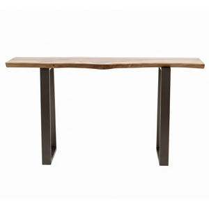 Mesa Consola Delgada de Lujo para Entrada, Moderna, Ecológica, Duradera, de Madera de Teca Sólida, con Patas de Metal, para Sala de Estar - Product Image 3
