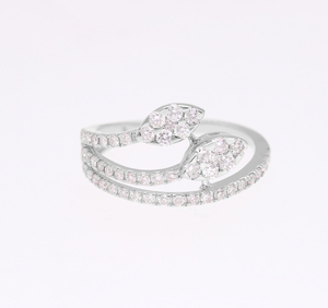 14K Gold Lab Grown CVD Diamond Ring F Color VVS VS Multi Shape <b>Wrap</b> Bypass Statement Ring for Women Elegant Design - Product Image 3